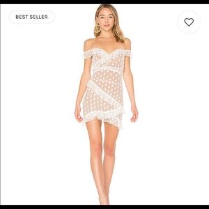 Revolve majorelle white polka dot dress